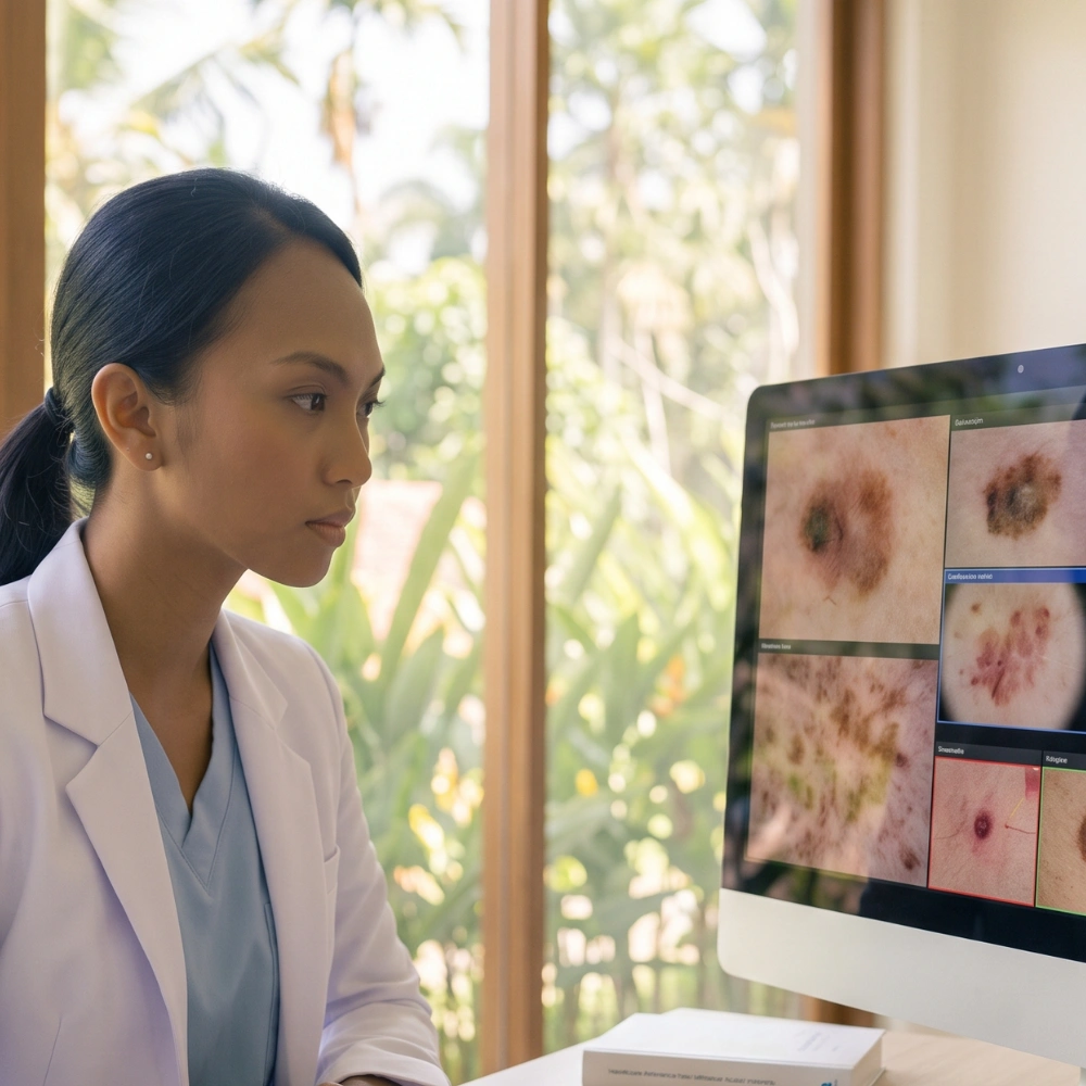 Dermatologist providing a specialist diagnosis at a clinic in Bali